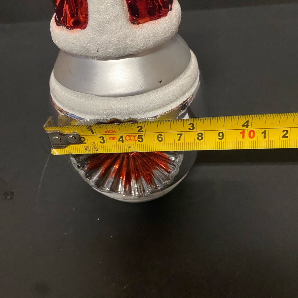 Festive Red and Silver Santa Claus Ornament - Picture 9 of 10